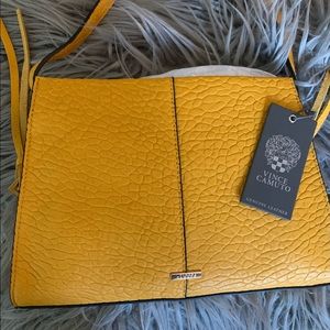 Vince Camuto Leather mustard color crossbody